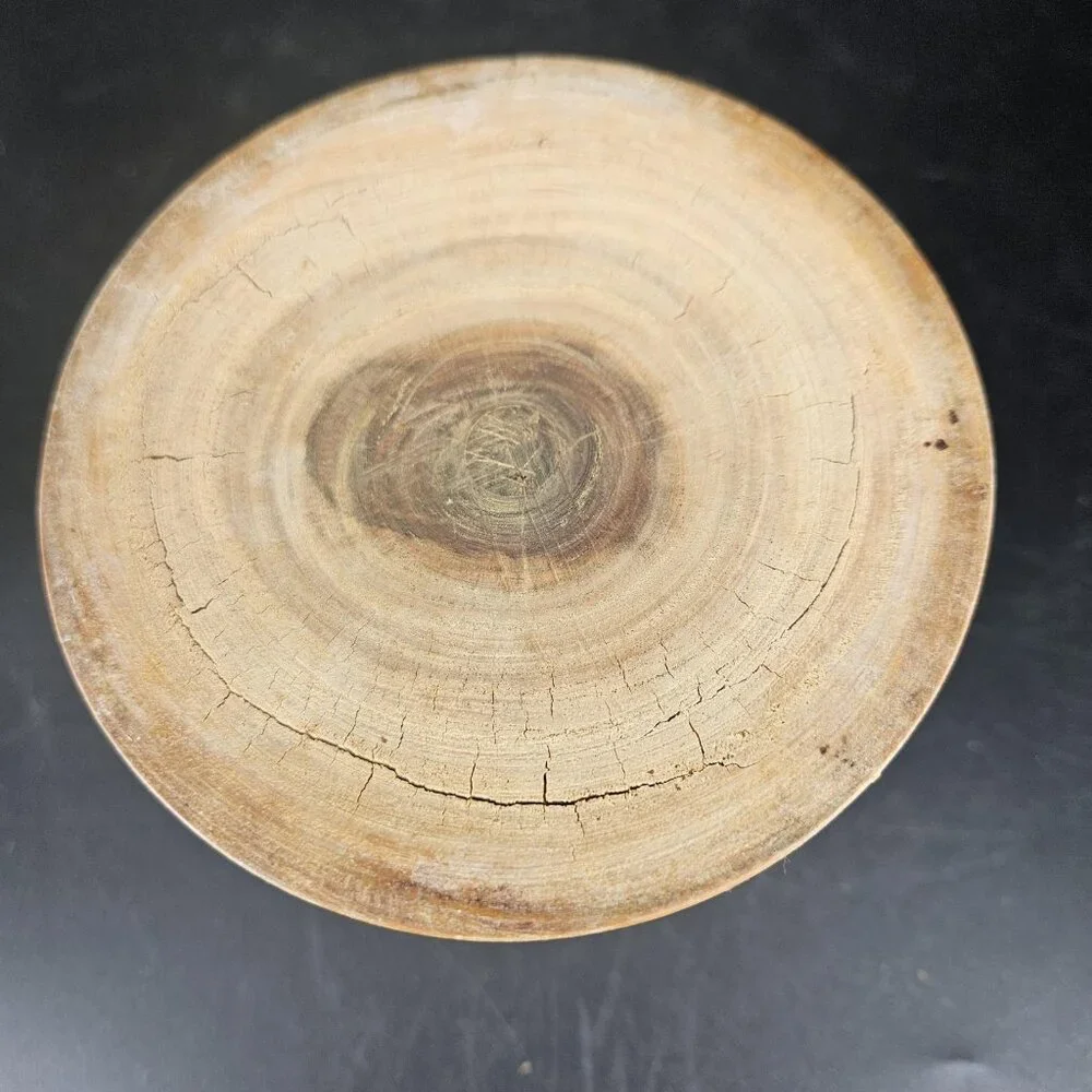 Hand Turned Wood Pedestal Vase Planter Goblet Rustic Boho Farmhouse Decor Home